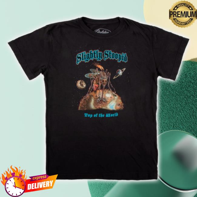 Official Slightly Stoopid Merch Store Top Of The World Golden Goods Tee (Vintage Black) Smoke Slightlystoopid Apparel Clothing Shop