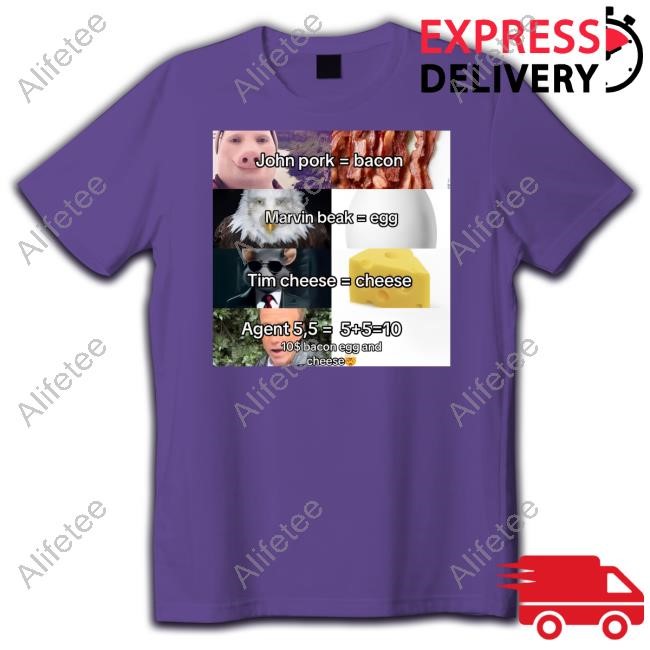 John Pork Bacon Marvin Beak Egg Tim Cheese Tee
